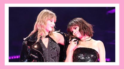 Taylor Swift Selena Gomez concert moment: Taylor Swift and Selena Gomez perform onstage during the Taylor Swift reputation Stadium Tour at the Rose Bowl on May 19, 2018 in Pasadena, California