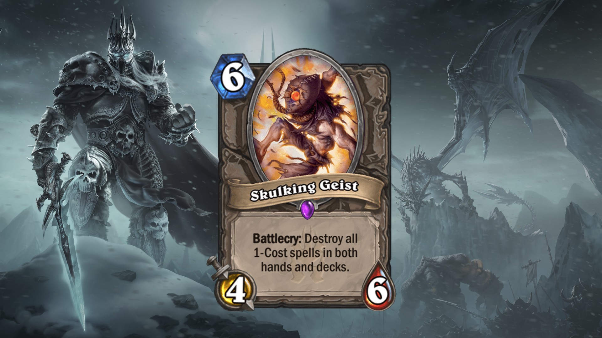 Card images and art from Hearthstone's  Knights of the Frozen Throne expansion.