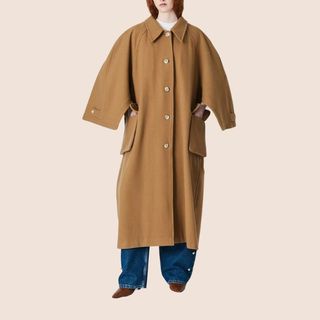 flat lay image of trench coat 