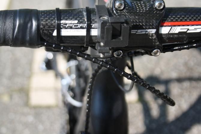 In another deviation from the team issue kit, Sanchez gets Alligator i-Link brake cabling