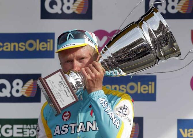 Alexandre Vinokourov (Astana) won Liege Bastogne Liege in 2010