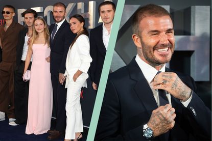 David Beckham, Victoria Beckham, Brooklyn Beckham, Romeo Beckham, Cruz Beckham, Harper Beckham at Beckham Netflix premiere