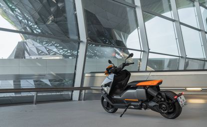 BMW Motorrad CE 04 Electric Scooter, photographed at BMW Welt in Munich