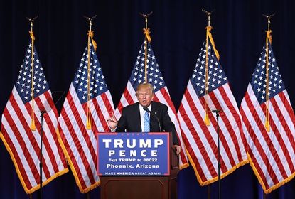 Trump unveils 10-point plan on illegal immigration in Phoenix in 2016.