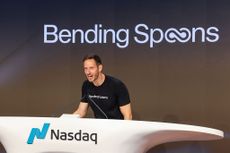 Matteo Danieli, co-founder of Bending Spoons, during the company's initial public offering (IPO) at the Nasdaq MarketSite in New York