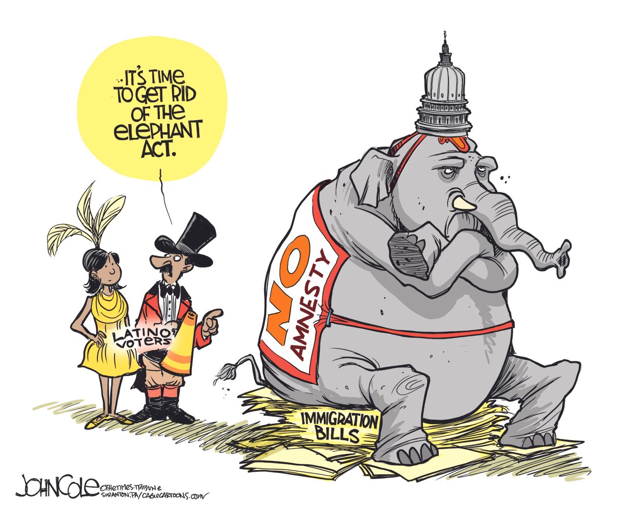 
Political cartoon U.S. Latino vote