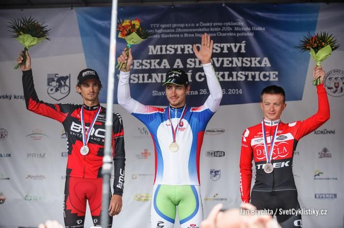 The Slovak podium: Peter Velits, Peter Sagan and Martin Mahdar
