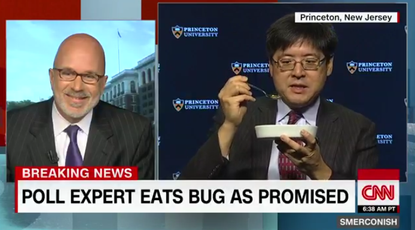 Pollster eats a bug