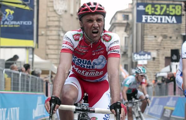 A face of pain for 2010 Tirreno-Adriatico winner Stefano Garzelli at the finish of stage six.