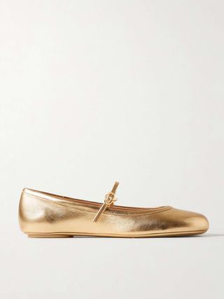 Carla Metallic Leather Mary Jane Flats