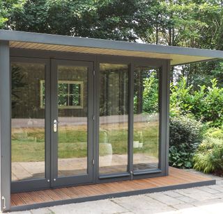 modular outdoor room with bi-fold doors