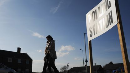 Voters head to a polling station in South Shields