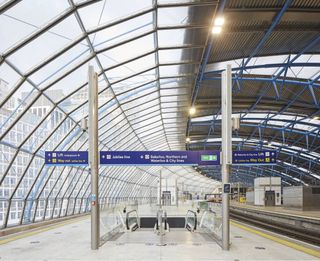 The curving original structure of the former Waterloo International has been refurbished and brought back into daily use