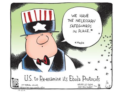 Editorial cartoon Ebola safeguards U.S.