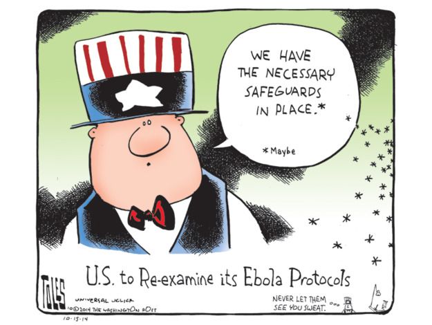 Editorial cartoon Ebola safeguards U.S.