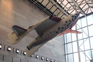 SpaceShipOne, as seen before it touched down in the Milestones of Flight gallery at the National Air and Space Museum, on March 27, 2015. 