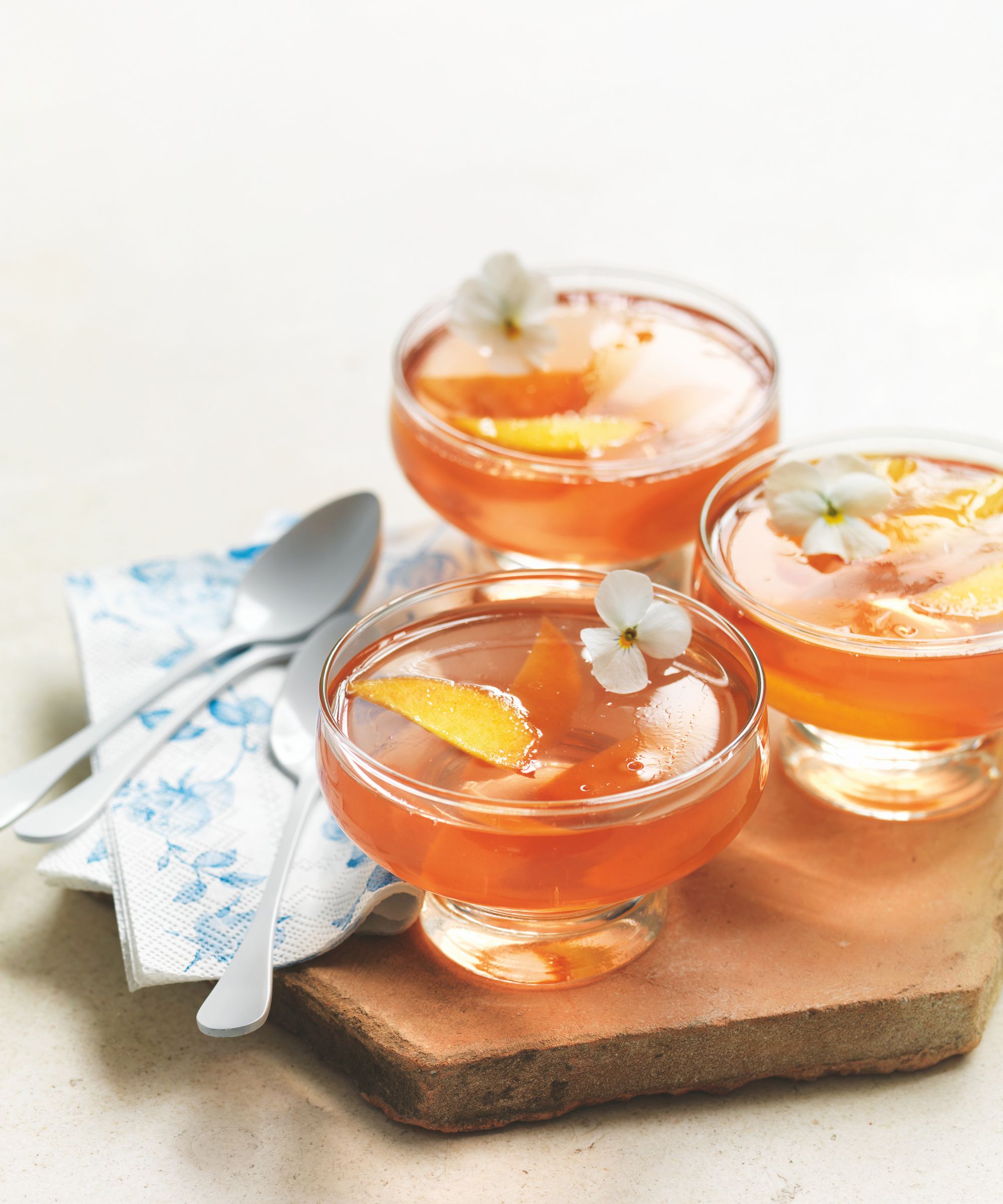 Peach and muscat jellies
