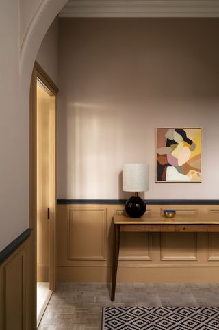 Hallway with painted panelling