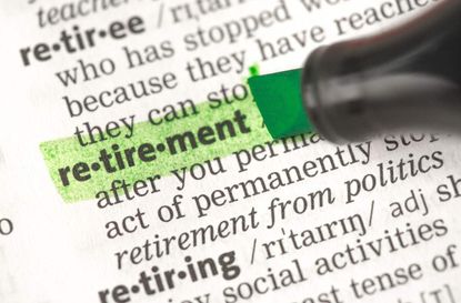 Retirement definition highlighted in green