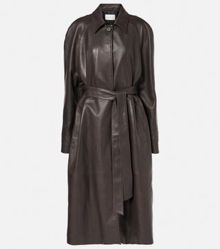 Belted Leather Coat