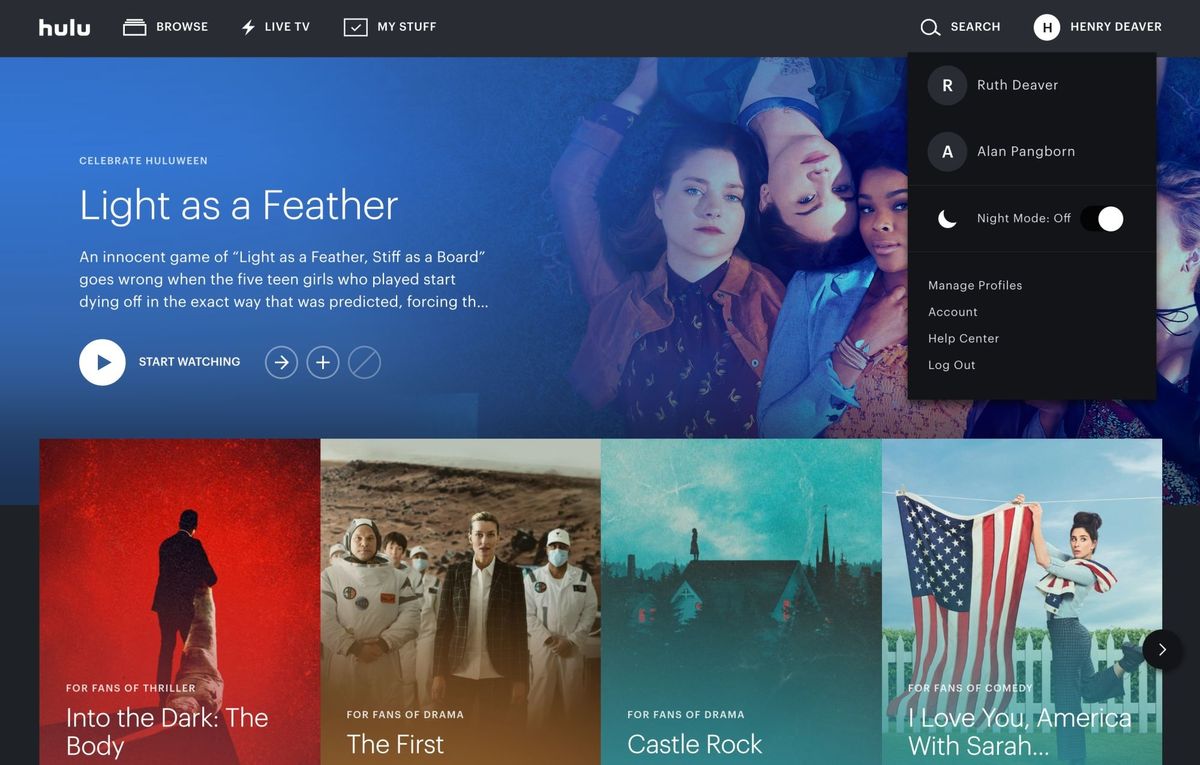 Hulu Night Mode