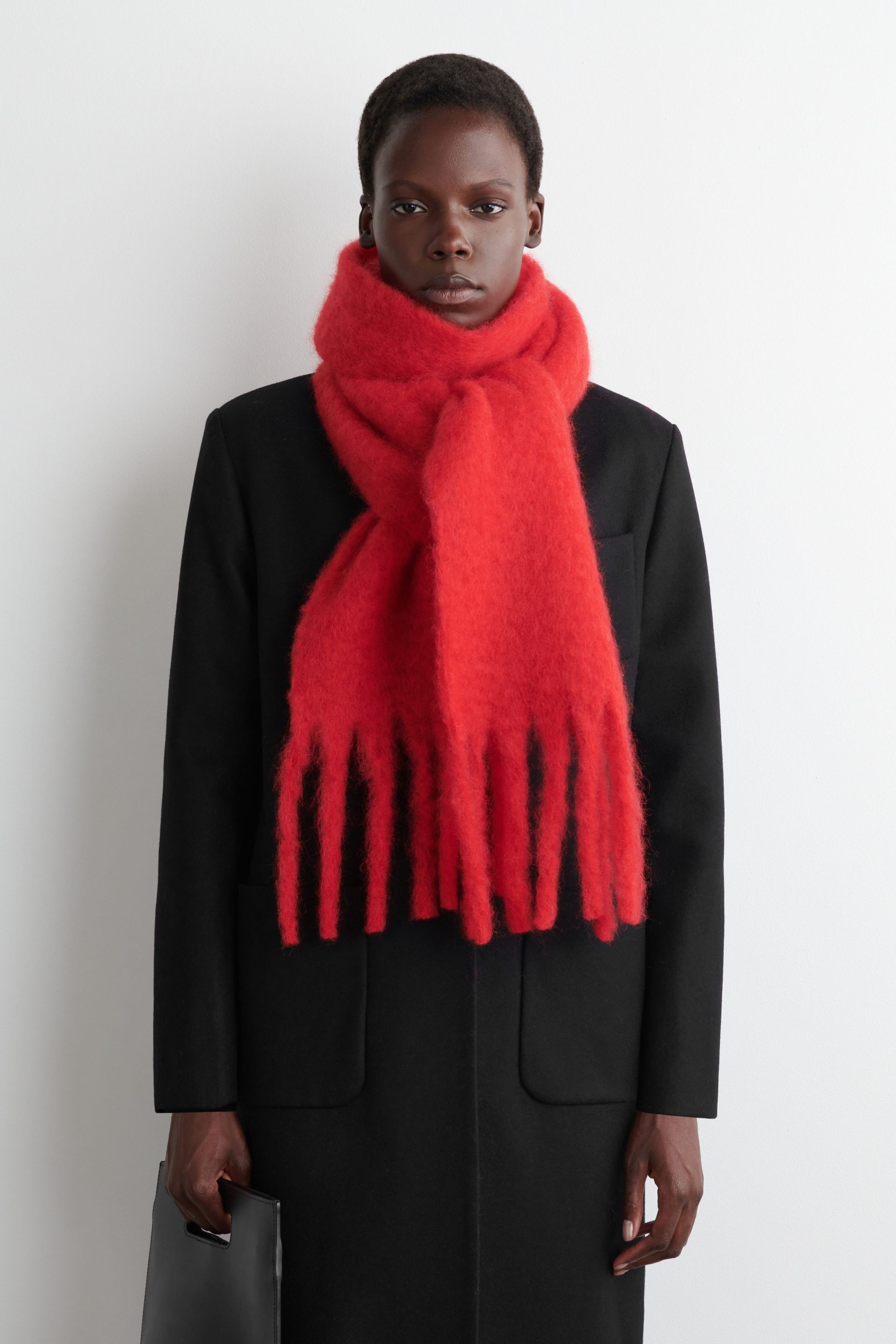 Fringed Brushed-Mohair Scarf