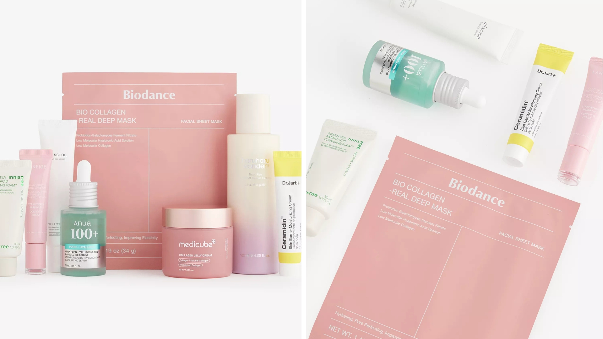 A collage of the contents of the Selfridges K-Beauty Skincare Kit