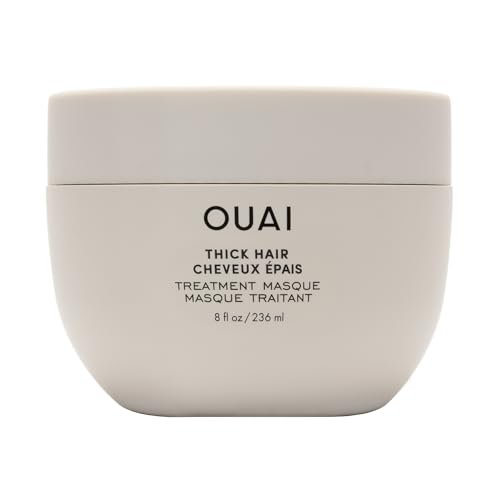 Ouai Thick Hair Treatment Masque - Almond Oil, Olive Oil &amp;amp; Hydrolyzed Keratin to Repair &amp;amp; Restore Damaged Hair - Softens, Smooths &amp;amp; Strengthens - Phthalate &amp;amp; Paraben Free Hair Masque - 236ml
