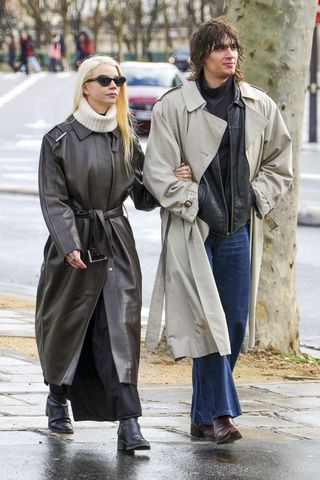 Anya Taylor-Joy and husband Malcolm McRae walking in Paris.