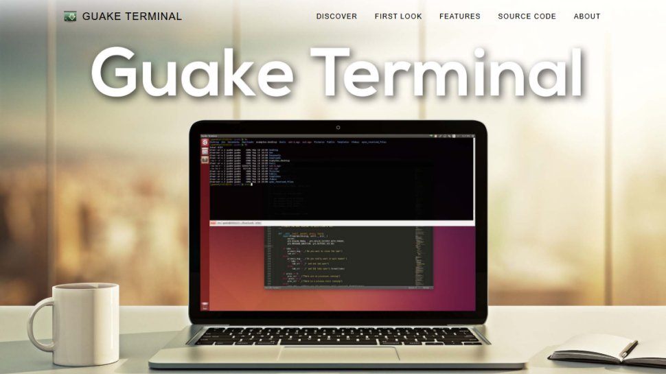 Website screenshot of Guake Terminal (August, 2025)