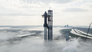 SpaceX posted this shot of its stacked Starship vehicle on Twitter on Jan. 12, 2023.