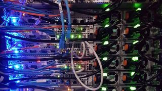 servers and cabling in a data center