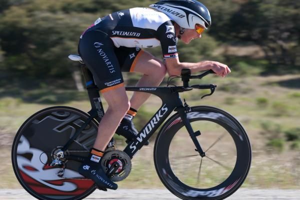 Alison Powers (NOW-Novatis) won the women's time trial with a dominating 41-second advantage and maintains the overall race lead.