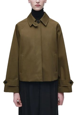 Short Twill Trench Coat