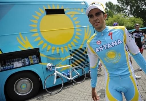 Alberto Contador (Astana), the defending Tour champion.