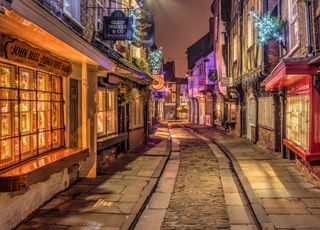 An unusual nighttime capture of The Shambles, York