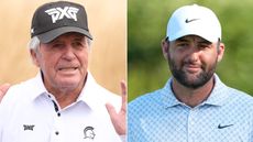 Gary Player and Scottie Scheffler from the chest up