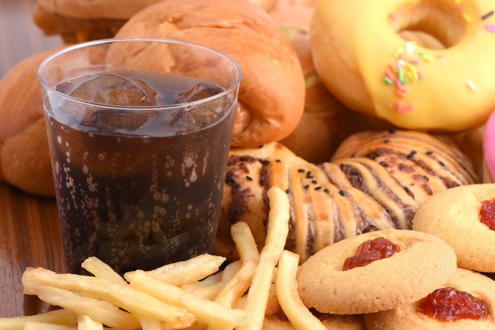 junk food, unhealthy diet, soda, fries