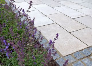 modern edging ideas: border framed with grey stone from bradstone