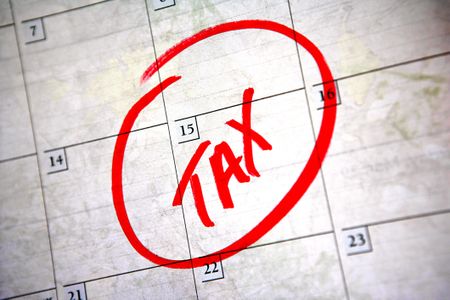Tax Day April 15 circled on a calendar