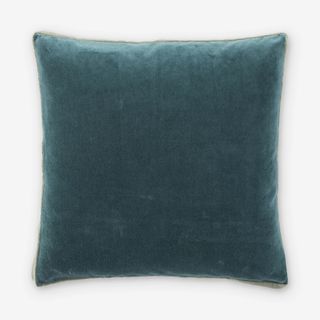 velvet teal square pillow