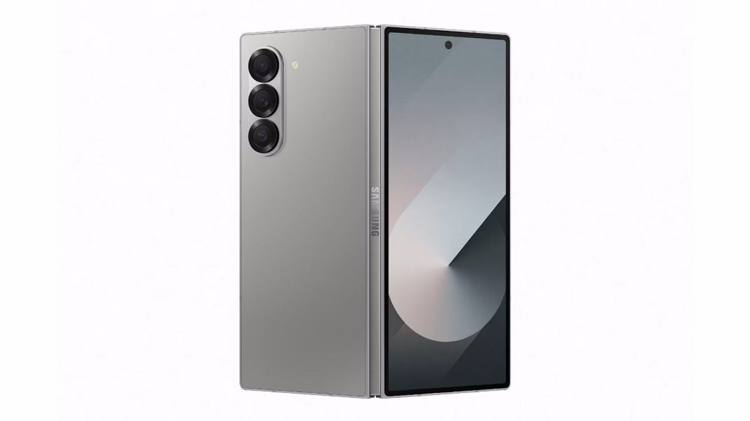 A leaked render of the Galaxy Z Fold 6 in gray.