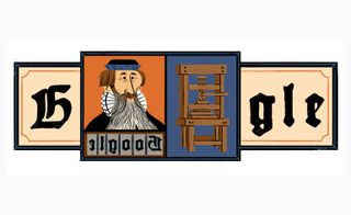 Celebrating Johannes Gutenberg doodle