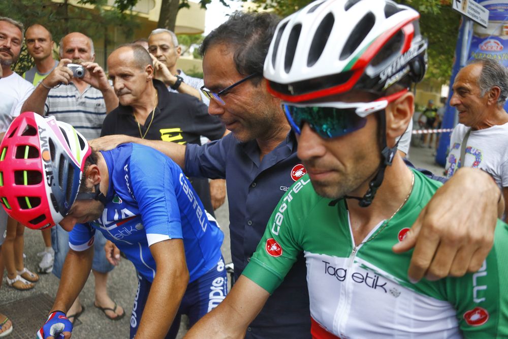 Nibali and Ulissi at the finish
