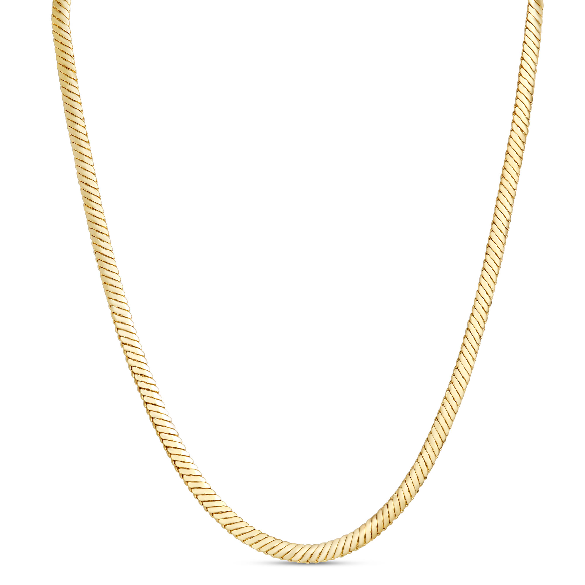 Toscano 18-Inch Oval Snake Link Neck Chain, 14k Yellow Gold