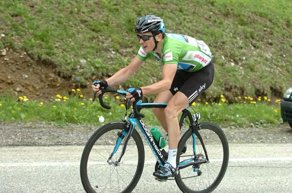 Geraint Thomas (Sky) wore green, but moved into the actual lead of the points competition in Grenoble.