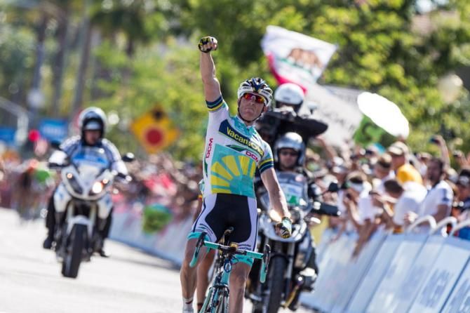 Lieuwe Westra (Vacansoleil-DCM) takes the win in Escondido.