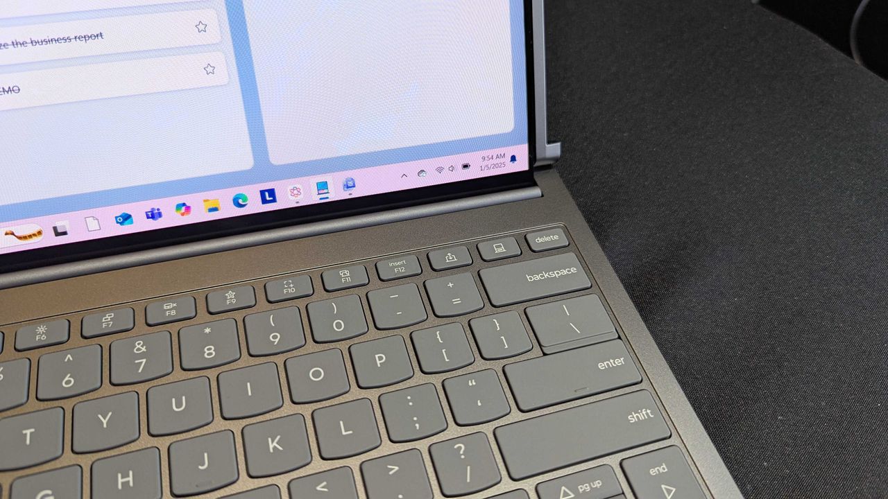 Lenovo ThinkBook Plus (Gen 6) laptop sample on display at CES 2025.
