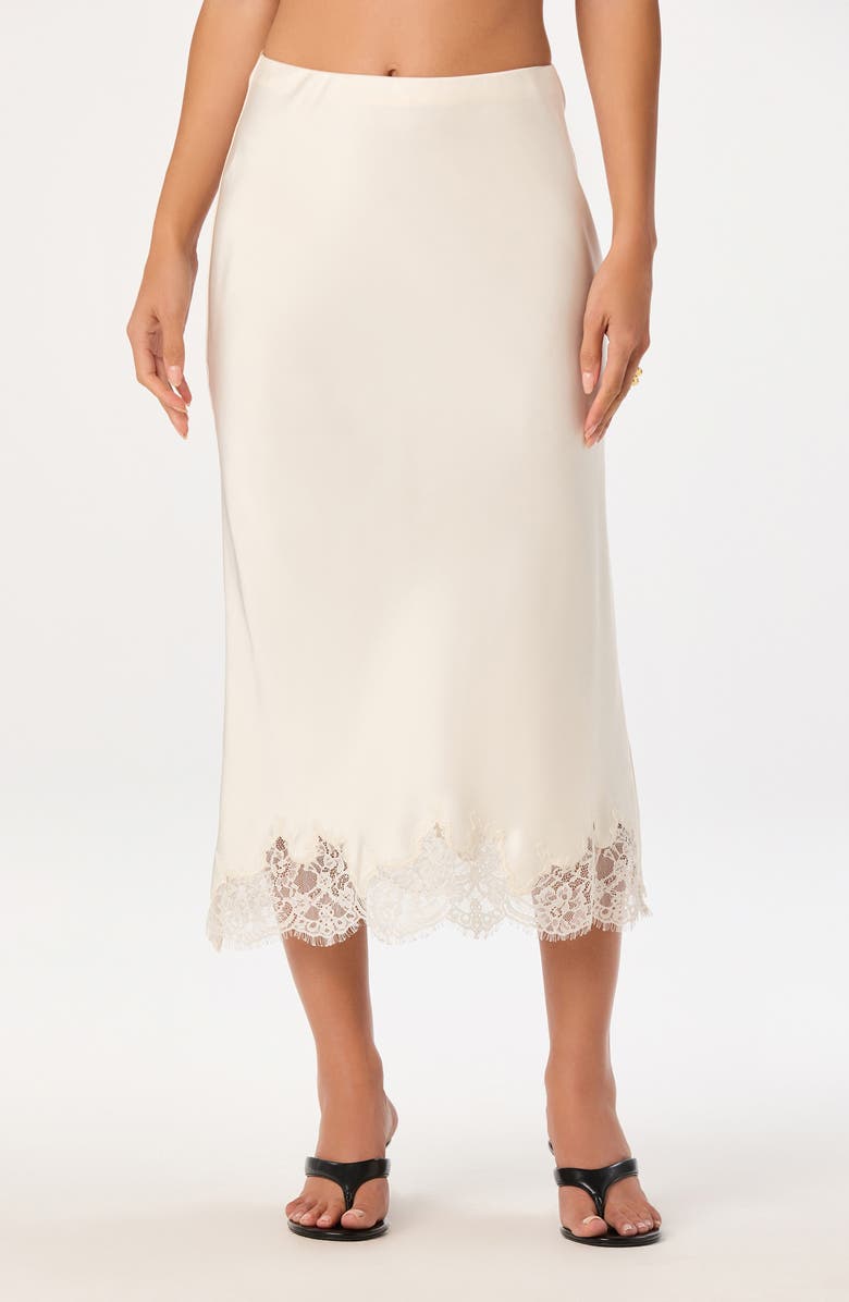 Blossom Lace Trim Midi Skirt