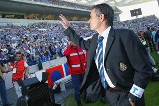 Jose Mourinho salutes the Porto fans in April 2004.